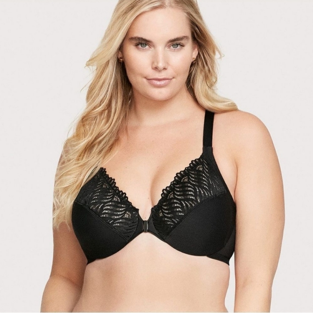 GLAMORISE- Plus Size WonderWire Front-Close T-Back Bra, Size 46DD